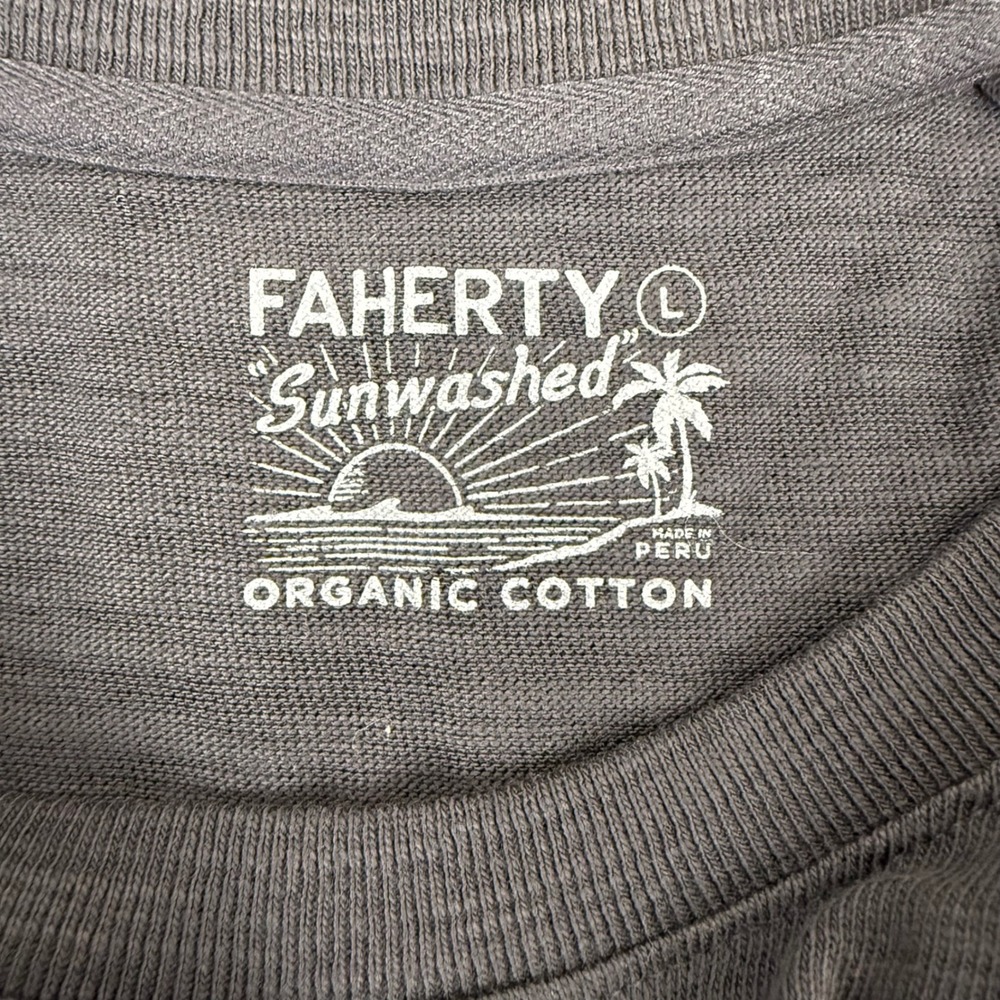 NWT Faherty Sunwashed Slub Muscle Dress WDU2440 Organic Cotton Black Size Large - Picture 5 of 8